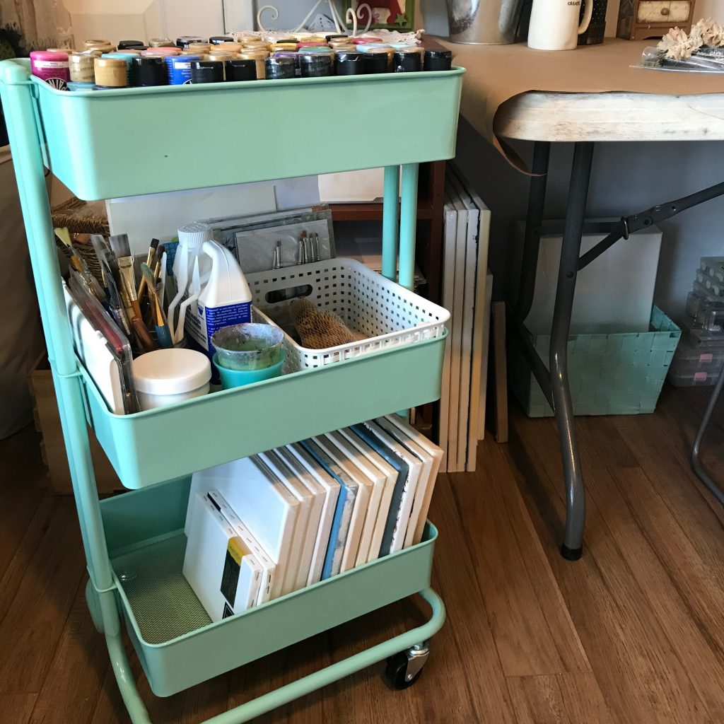 Paint supply cart organize